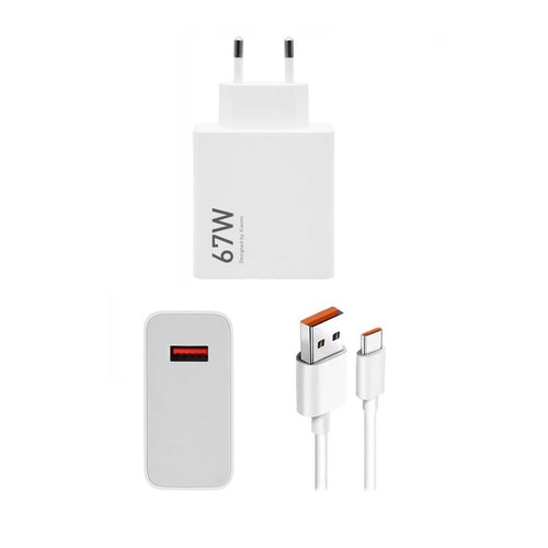 Xiaomi 220V 67W, USB-A, cable A-C, white, (package) - MDY-12-EU