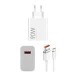 Incarcator Xiaomi MDY-15-EK 90W USB-A cu Cablu USB-C, Alb