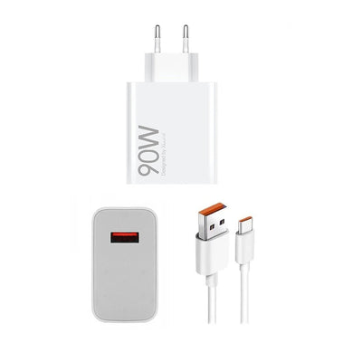 Incarcator Xiaomi MDY-15-EK 90W USB-A cu Cablu USB-C, Alb