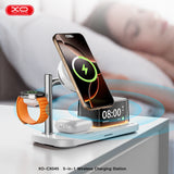 Incarcator wireless magnetic 3 in 1 cu speaker, lumina si ceas XO CX045, 25W, Alb
