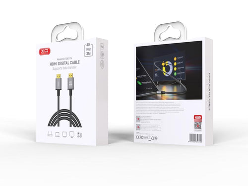 Cablu HDMI - HDMI 4K XO GB017A, 3m, Negru