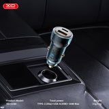 Incarcator auto XO CC60 60W USB-C/USB-A, cu cablu USB-C