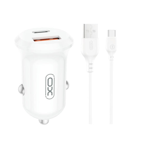 Incarcator auto XO CC69 30W USB-C/USB-A, cu cablu USB-A la USB-C