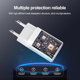 Incarcator retea XO CE36 GaN 45W, USB-A + USB-C, cablu Type-C la Type-C inclus, Alb