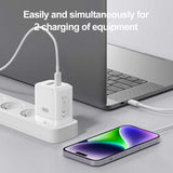 Incarcator retea XO CE36 GaN 45W, USB-A + USB-C, cablu Type-C la Type-C inclus, Alb