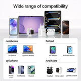 Incarcator retea XO CE36 GaN 45W, USB-A + USB-C, cablu Type-C la Type-C inclus, Alb