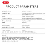 Incarcator XO CE35 220V 100W, 1x USB-A + 2x USB-C, GaN, Alb