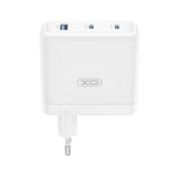 Incarcator XO CE35 220V 100W, 1x USB-A + 2x USB-C, GaN, Alb