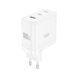 Incarcator XO CE35 220V 100W, 1x USB-A + 2x USB-C, GaN, Alb