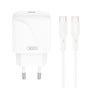 Incarcator XO 220V 20W cu USB-C si Cablu USB-C la USB-C pentru priza, Alb