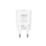 Incarcator XO 220V 20W cu USB-C si Cablu USB-C la USB-C pentru priza, Alb