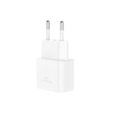 Incarcator XO 220V 20W cu USB-C si Cablu USB-C la USB-C pentru priza, Alb