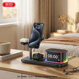 Incarcator wireless magnetic 3 in 1 cu speaker, lumina si ceas XO CX045, 25W, Negru
