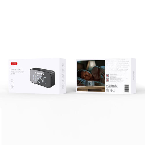 Boxa Bluetooth XO F41 cu ceas si radio FM, afisaj oglinda, negru