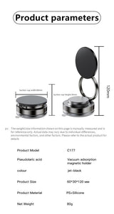 Suport Auto Magnetic cu Ventuza XO C177+ (fara carlig) - Negru