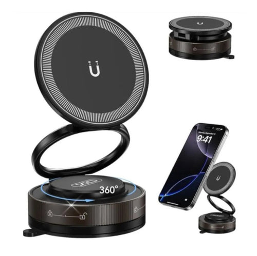 Suport Auto Magnetic cu Ventuza XO C177+ (fara carlig) - Negru