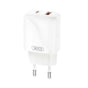 Incarcator XO 20W, 220V, 1x USB-A + 1x USB-C, Alb