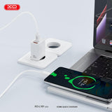 Incarcator XO 20W, USB-A + USB-C, 220V, Alb