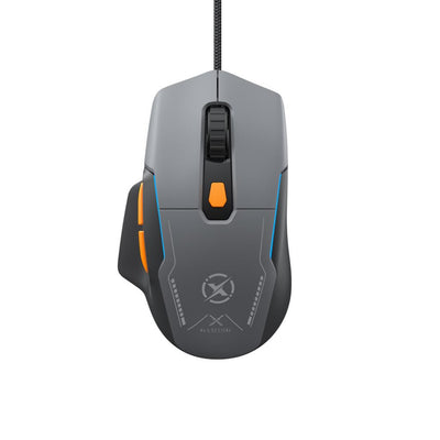 Mouse gaming XO M14 cu iluminare LED, 6 butoane, 7600 DPI, Gri