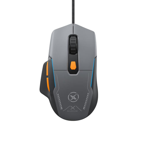 Mouse gaming XO M14 cu iluminare LED, 6 butoane, 7600 DPI, Gri