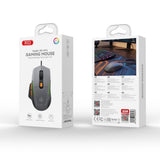 Mouse gaming XO M14 cu iluminare LED, 6 butoane, 7600 DPI, Gri