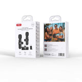Microfon XO MC14 Dual wireless cu anulare zgomot, conector Type-C/Lightning, Negru