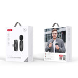 Microfon wireless XO MKF08A, cu reducere zgomot AI, conector Type-C, Negru