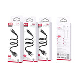 Cablu de date XO NB230 USB-A la Lightning, 1 m, 2.4A, Negru