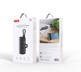 Power Bank XO PR220 5000 mAh 20W cu port USB-C și cablu Type-C integrat, Negru