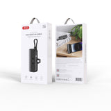 Power Bank XO PR220 5000 mAh 20W cu port Lightning și cablu Type-C integrat, Negru