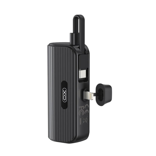Power Bank XO PR220 5000 mAh 20W cu port Lightning și cablu Type-C integrat, Negru