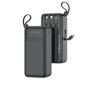 Power Bank XO PR280 30000 mAh, 10W, display digital, 4 cabluri integrate, Negru