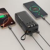 Power Bank XO PR280 30000 mAh, 10W, display digital, 4 cabluri integrate, Negru
