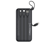 Power Bank XO PR280 30000 mAh, 10W, display digital, 4 cabluri integrate, Negru