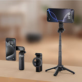 Suport selfie stick 4 în 1 cu grip cameră MagSafe și Bluetooth XO SS25 Pro, Negru
