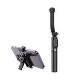 Trepied XO SS13 cu selfie stick si telecomanda Bluetooth, negru