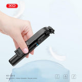 Trepied XO SS13 cu selfie stick si telecomanda Bluetooth, negru