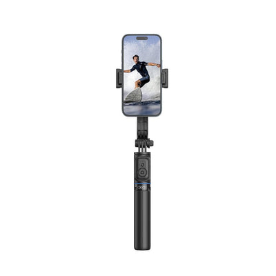 Trepied XO SS13 cu selfie stick si telecomanda Bluetooth, negru