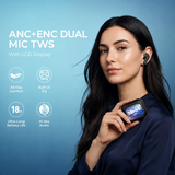 Căști TWS cu ANC, ENC și Display LCD Smart pentru XO X50, Negre