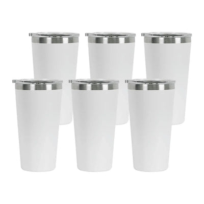 Pahare din oțel inoxidabil eufy eufyMake, Set 6 bucăți, Albe