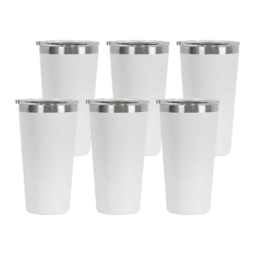 Pahare din oțel inoxidabil eufy eufyMake, Set 6 bucăți, Albe