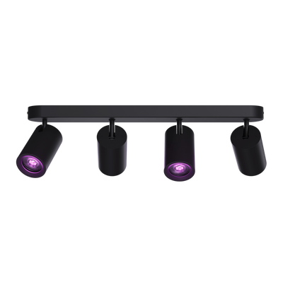 Plafoniera Calex Smart, 4 becuri GU10, 345 lumeni, rotativa, Alexa, Negru