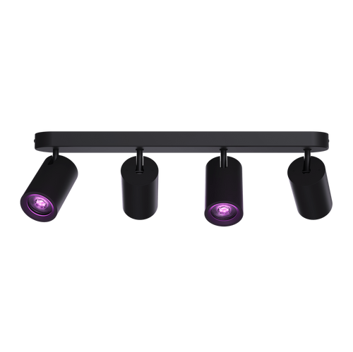 Plafoniera Calex Smart, 4 becuri GU10, 345 lumeni, rotativa, Alexa, Negru