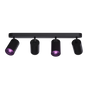 Plafoniera Calex Smart, 4 becuri GU10, 345 lumeni, rotativa, Alexa, Negru