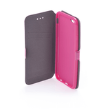 Husa tip carte OEM compatibila cu iPhone 5, iPhone 5s, MagSafe/Magnetic, piele, Roz