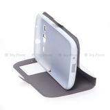 Husa tip carte OEM compatibila cu Sony Xperia M4 Aqua, MagSafe/Magnetic, piele, Alb