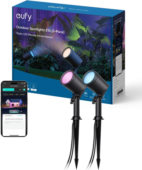 Reflector smart exterior eufy Spotlights E10, 2 buc