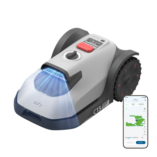 Robot de tuns gazon eufy C15 Solo, TrueVision, Auto Mapare, Înălțime tăiere 2-6 cm, IPX6, Gri