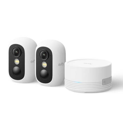 Sistem supraveghere video eufyCam C35 Wireless, IP67, Color Night Vision, Full HD, Set 2 camere + HomeBase Mini