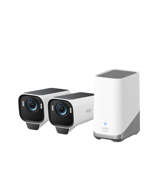Sistem supraveghere wireless Anker eufyCam S3 Pro, 4K, 2 camere, panou solar, Homebase 3